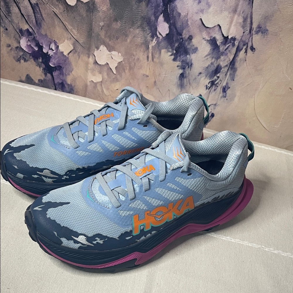 Hoka Torrent4 ' Blue and Pink Sneakers - Picture 5 of 13